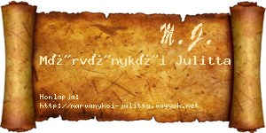 Márványkői Julitta névjegykártya